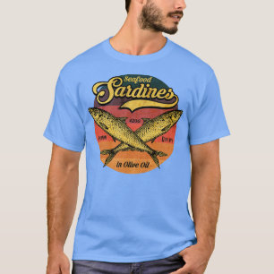 ヴィンテージイワシのラベル Tシャツ