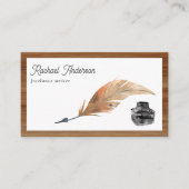 ヴィンテージインクウェル羽キールペンQRコードライター 名刺 (正面)