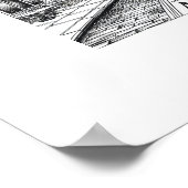 ヴィンテージインクスケッチのタイムズスクエア通りニューヨーク ポスター (角)