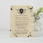 ヴィンテージインクステインモノグラムクレストリハーサルディナー 招待状 (スタンド正面)