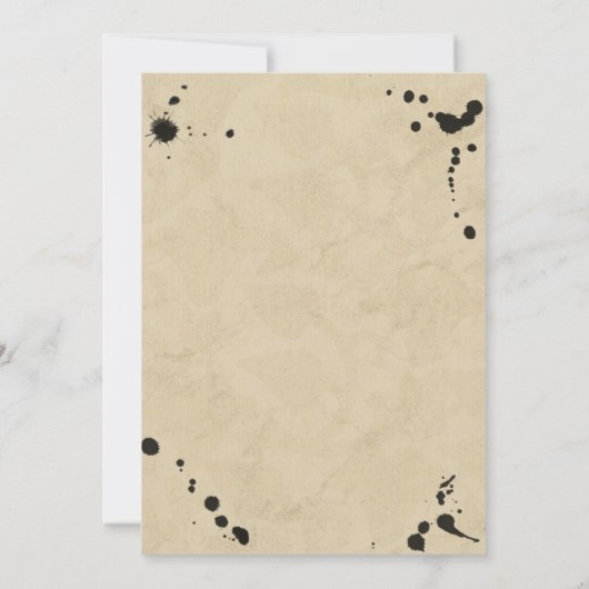 ヴィンテージインクステインモノグラムクレストリハーサルディナー 招待状 (裏面)