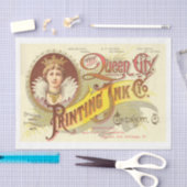 ヴィンテージインクラベルアールデコ分離ティッシュペーパー 薄葉紙 (クラフト)