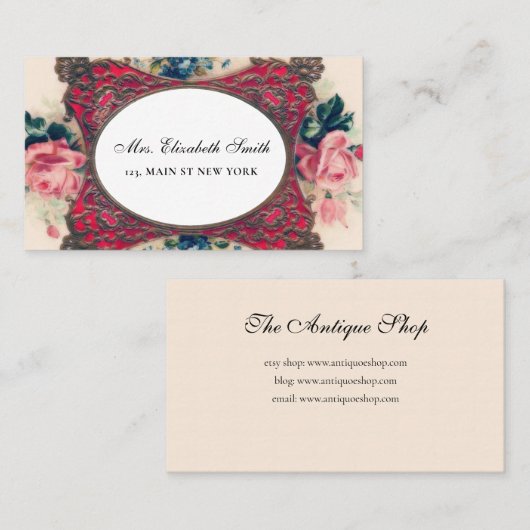 ヴィンテージイングビクトリアンランドフローラ コーリングカード (正面/裏面)