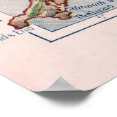 ヴィンテージイングランドの地図とセントジョージドラゴンの殺害 ポスター (角)