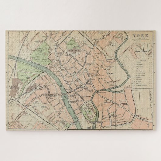 ヴィンテージイングランドの地図(1890年) ジグソーパズル (横)