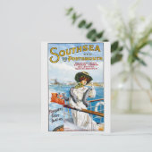 ヴィンテージイングランドサウスシービーチヨットトラベル ポストカード (スタンド正面)