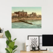 ヴィンテージイングランドブライトンビーチシーサイド ポスター (ホームオフィス)