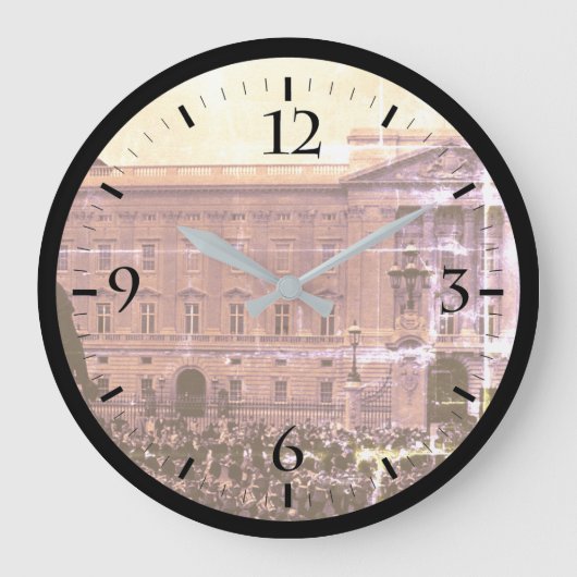 ヴィンテージイングランドロンドンオールドガードバッキンガムパレス ラージ壁時計 (正面)