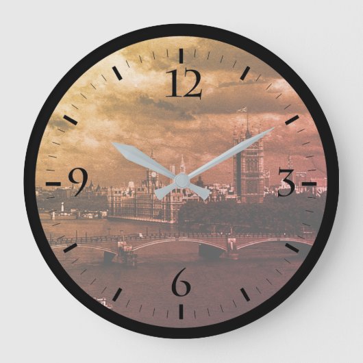 ヴィンテージイングランドロンドンザリバーテムズ ラージ壁時計 (正面)
