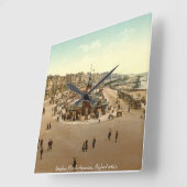 ヴィンテージイングランド時計ブライトンビーチ水族館 スクエア壁時計 (傾斜)