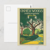 ヴィンテージイングランドHertfordshire Oxhey Woods Travel ポストカード (正面/裏面)