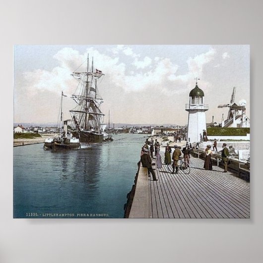 ヴィンテージイングランドLittlehampton 1890年代 ポスター (正面)