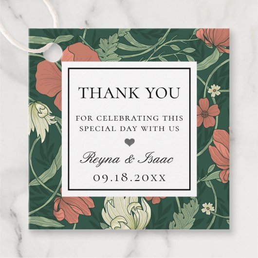 ヴィンテージイングリッシュガーデンパターン フェイバータグ (正面)