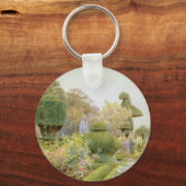 ヴィンテージイングリッシュガーデン、バラとピンクバイエルグッド キーホルダー (正面)