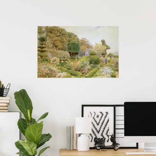 ヴィンテージイングリッシュガーデン、バラとピンクバイエルグッド ポスター (ホームオフィス)