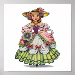 ヴィンテージイングリッシュガールinエリザベス朝服姿 ポスター