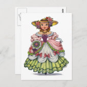 ヴィンテージイングリッシュガールinエリザベス朝服姿 ポストカード (正面/裏面)