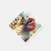 ヴィンテージイングリッシュセッター油彩画 スタンダードカクテルナプキン (角)