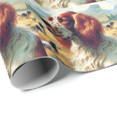 ヴィンテージイングリッシュセッター油彩画 ラッピングペーパー (ロールコーナー)