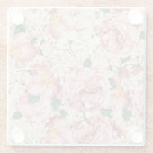 ヴィンテージイングリッシュバラあじさい花パターン ガラスコースター (裏面)