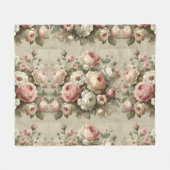 ヴィンテージイングリッシュバラガーデンコテージコーレデコール フリースブランケット (正面(横))