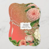 ヴィンテージイングリッシュバラグラムオールドハリウッドリージェンシー 招待状 (正面/裏面)