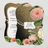 ヴィンテージイングリッシュバラグラムオールドハリウッドリージェンシー 招待状 (正面/裏面)