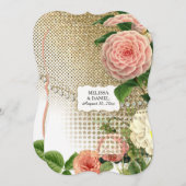 ヴィンテージイングリッシュバラグラムオールドハリウッドリージェンシー 招待状 (正面/裏面)