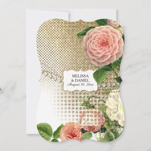 ヴィンテージイングリッシュバラグラムオールドハリウッドリージェンシー 招待状 (正面)