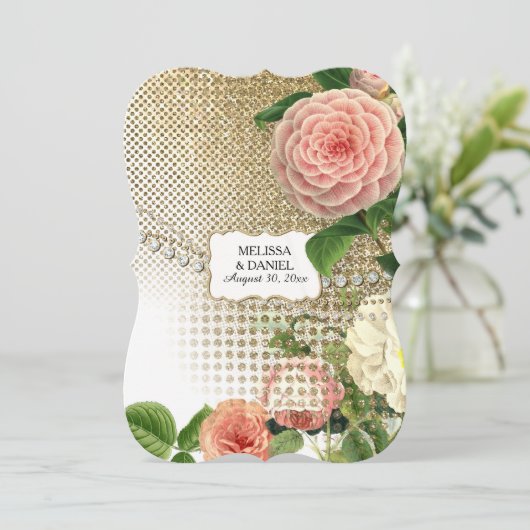 ヴィンテージイングリッシュバラグラムオールドハリウッドリージェンシー 招待状 (スタンド正面)