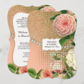 ヴィンテージイングリッシュバラグラムオールドハリウッドリージェンシー 招待状 (正面/裏面)