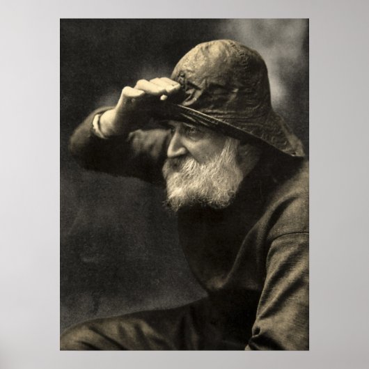 ヴィンテージイングリッシュフィッシャーマン航海のアンティークひげ ポスター (正面)