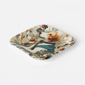 ヴィンテージイングリッシュフォックスハウンドシームレスイラストレーション ペーパープレート (傾斜あり)