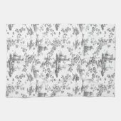 ヴィンテージイングリッシュフローラトイレデジュイブルーキッチン キッチンタオル (横)