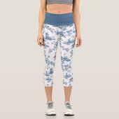 ヴィンテージイングリッシュフローラトイレデジュイブルー カプリレギンス (正面)