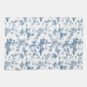 ヴィンテージイングリッシュフローラトイレデジュイブルー キッチンタオル (横)