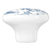 ヴィンテージイングリッシュフローラトイレデジュイブルー セラミックノブ (側面)