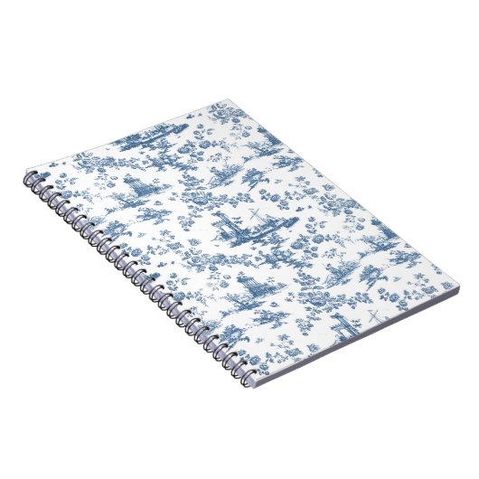 ヴィンテージイングリッシュフローラトイレデジュイブルー ノートブック (右側)