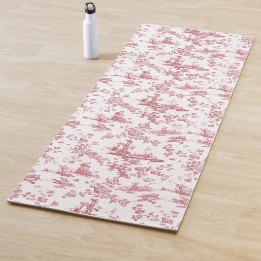 ヴィンテージイングリッシュフローラトイレデジュエピンク ヨガマット (インサイチュ)