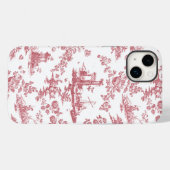 ヴィンテージイングリッシュフローラトイレデジュエピンク Case-Mate iPhoneケース (裏面 (横))