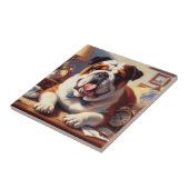 ヴィンテージイングリッシュブルドッグイラストレーション タイル (側面)