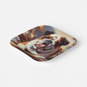 ヴィンテージイングリッシュブルドッグイラストレーション ペーパープレート (傾斜あり)