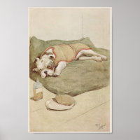 ヴィンテージイングリッシュブルドッグイラストレーション