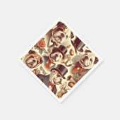 ヴィンテージイングリッシュブルドッグシームレスイラストレーション スタンダードカクテルナプキン (角)