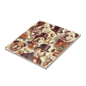 ヴィンテージイングリッシュブルドッグシームレスイラストレーション タイル (側面)