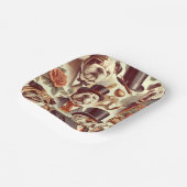 ヴィンテージイングリッシュブルドッグシームレスイラストレーション ペーパープレート (傾斜あり)