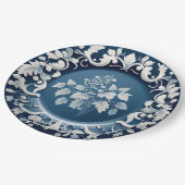 ヴィンテージイングリッシュポーズブルー&ホワイト中国 ペーパープレート (アングル)