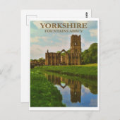 ヴィンテージイングリッシュヨークシャーファンテンズアビートラベル ポストカード (正面/裏面)