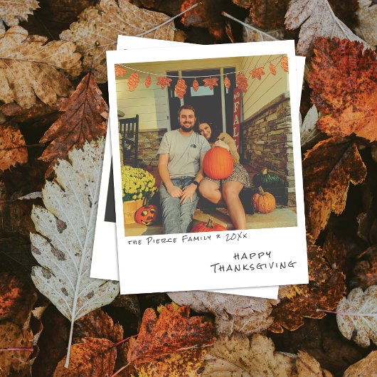 ヴィンテージインスタントフォト - 偽のホイルリーフガーランド シーズンカード