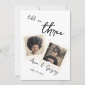 ヴィンテージインスタント写真風の手書きテーブルナンバー 5x7 招待状 (正面)